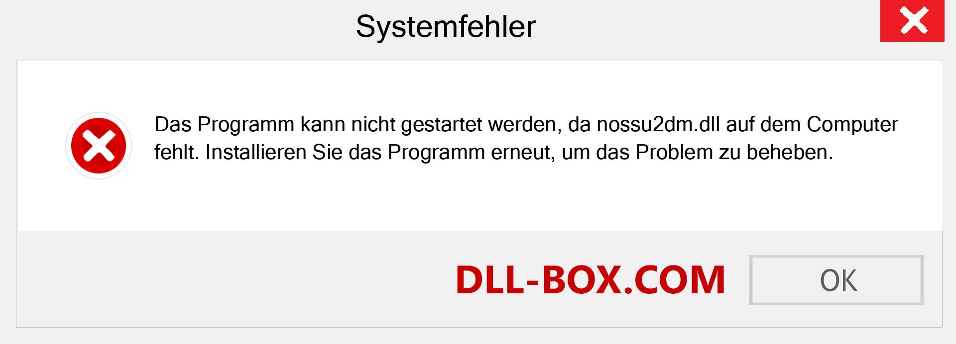 nossu2dm.dll-Datei fehlt?. Download für Windows 7, 8, 10 - Fix nossu2dm dll Missing Error unter Windows, Fotos, Bildern