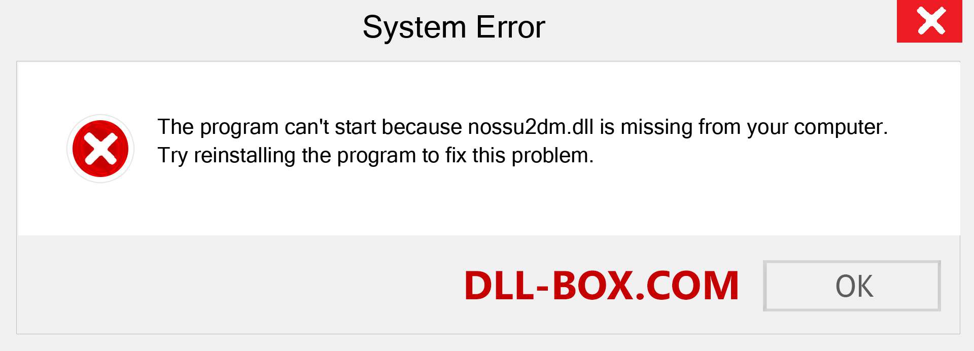  nossu2dm.dll file is missing?. Download for Windows 7, 8, 10 - Fix  nossu2dm dll Missing Error on Windows, photos, images